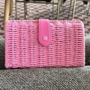 a new day Pink Woven Snap-Tab Clutch